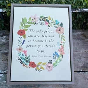 Kate & Laurel Sylvie floral Only Person Framed Canvas Wall Art 14x18